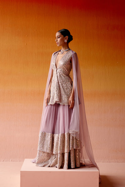 Twenty Nine Lilac Sharara Set indian designer wear online shopping melange singapore