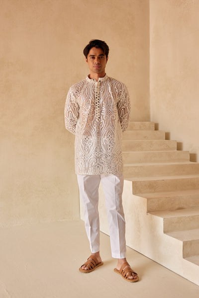 Twenty Nine Mirrorwork Kurta Shirt With Straight Pants indian designer wear online shopping melange singapore