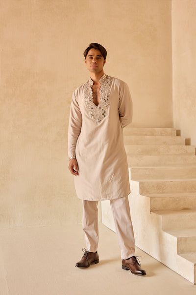 Twenty Nine Zari Mirrorwork Kurta With Straight Pants indian designer wear online shopping melange singapore