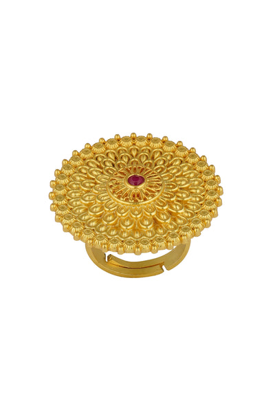 Zariin Antique Petals Floral Statement Ring indian designer wear online shopping melange singapore