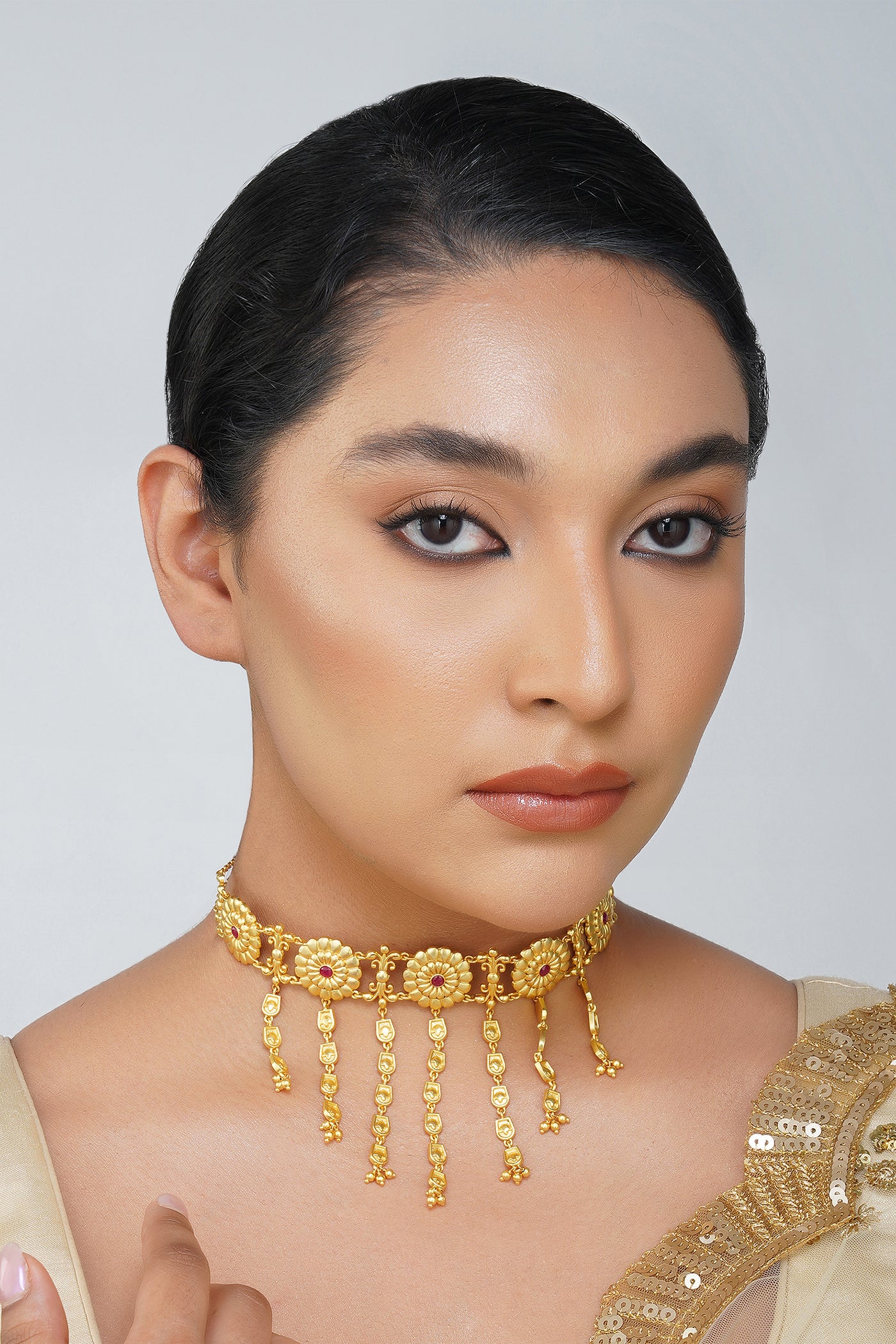 Zariin Floral Legacy Choker Necklace indian designer wear online shopping melange singapore