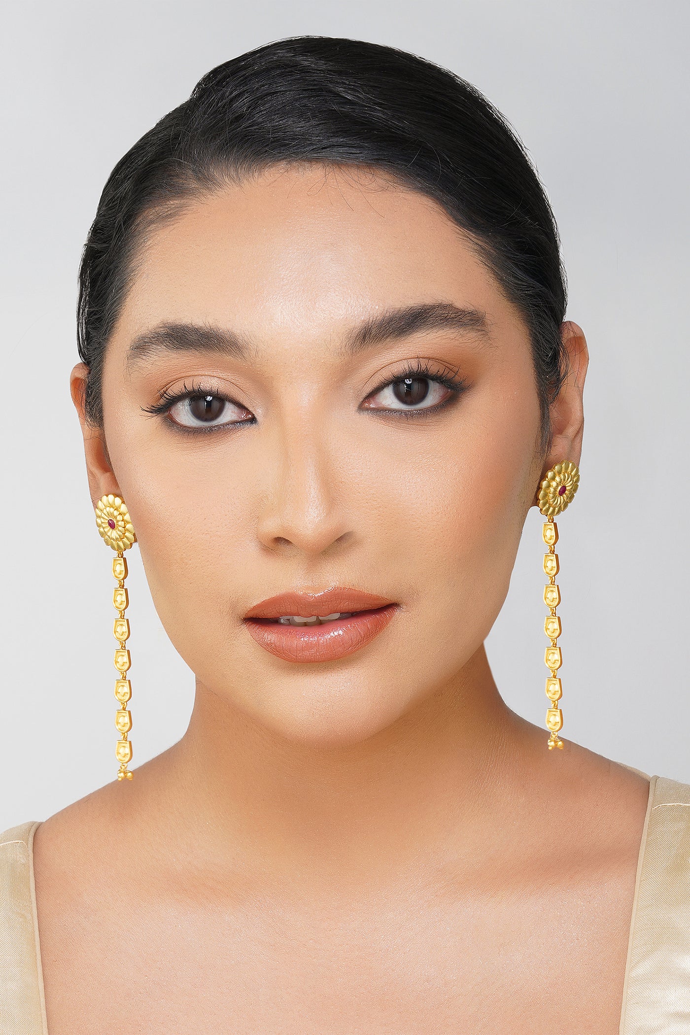 Zariin Floral Legacy Statement Earrings indian designer wear online shopping melange singapore
