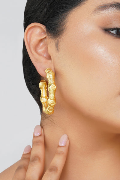 Zariin Glory of the East Chunky Hoop Earrings indian designer wear online shopping melange singapore