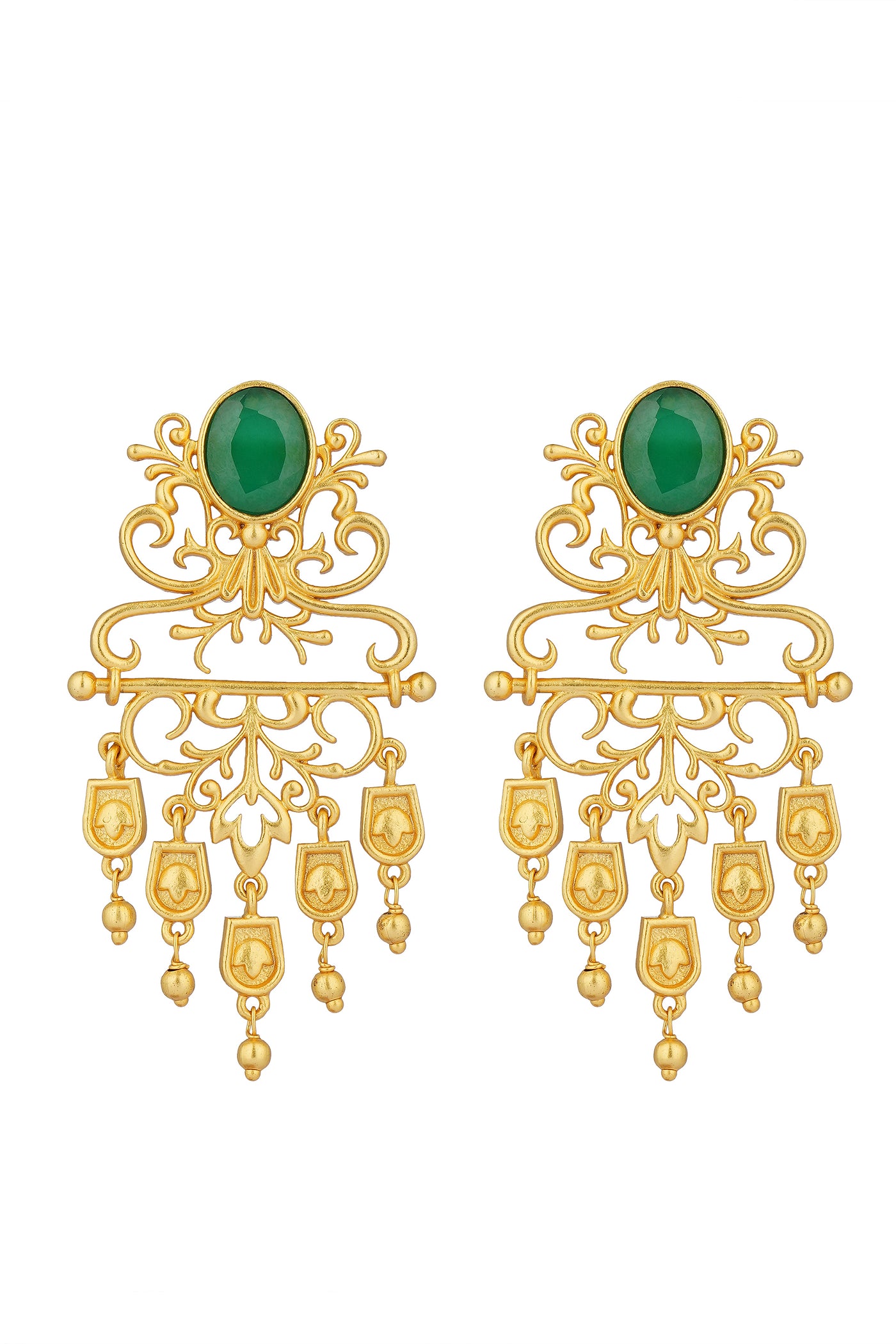 Zariin Majestic Charm FIligree Earrings indian designer wear online shopping melange singapore