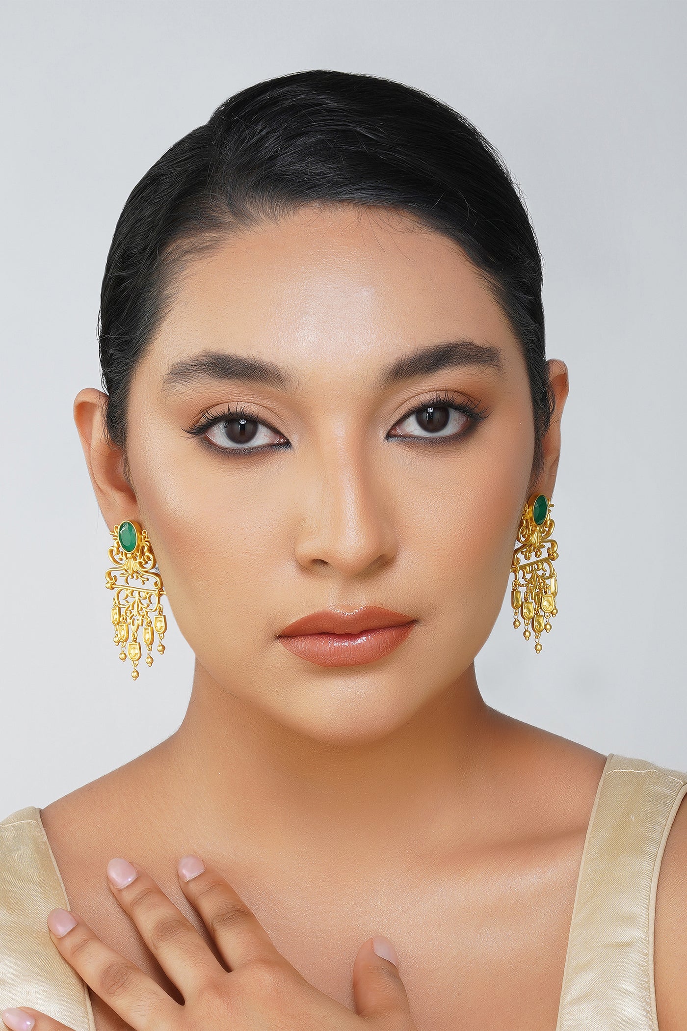 Zariin Majestic Charm FIligree Earrings indian designer wear online shopping melange singapore