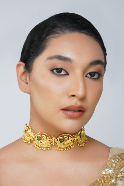 Zariin Majestic Mor Choker Necklace indian designer wear online shopping melange singapore