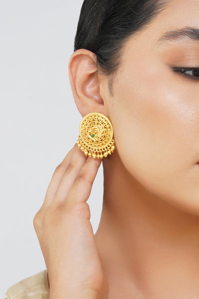 Zariin Majestic Mor Stud Earrings indian designer wear online shopping melange singapore