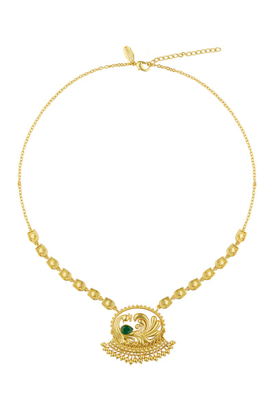 Zariin Peacock Enigma Pendant Necklace indian designer wear online shopping melange singapore
