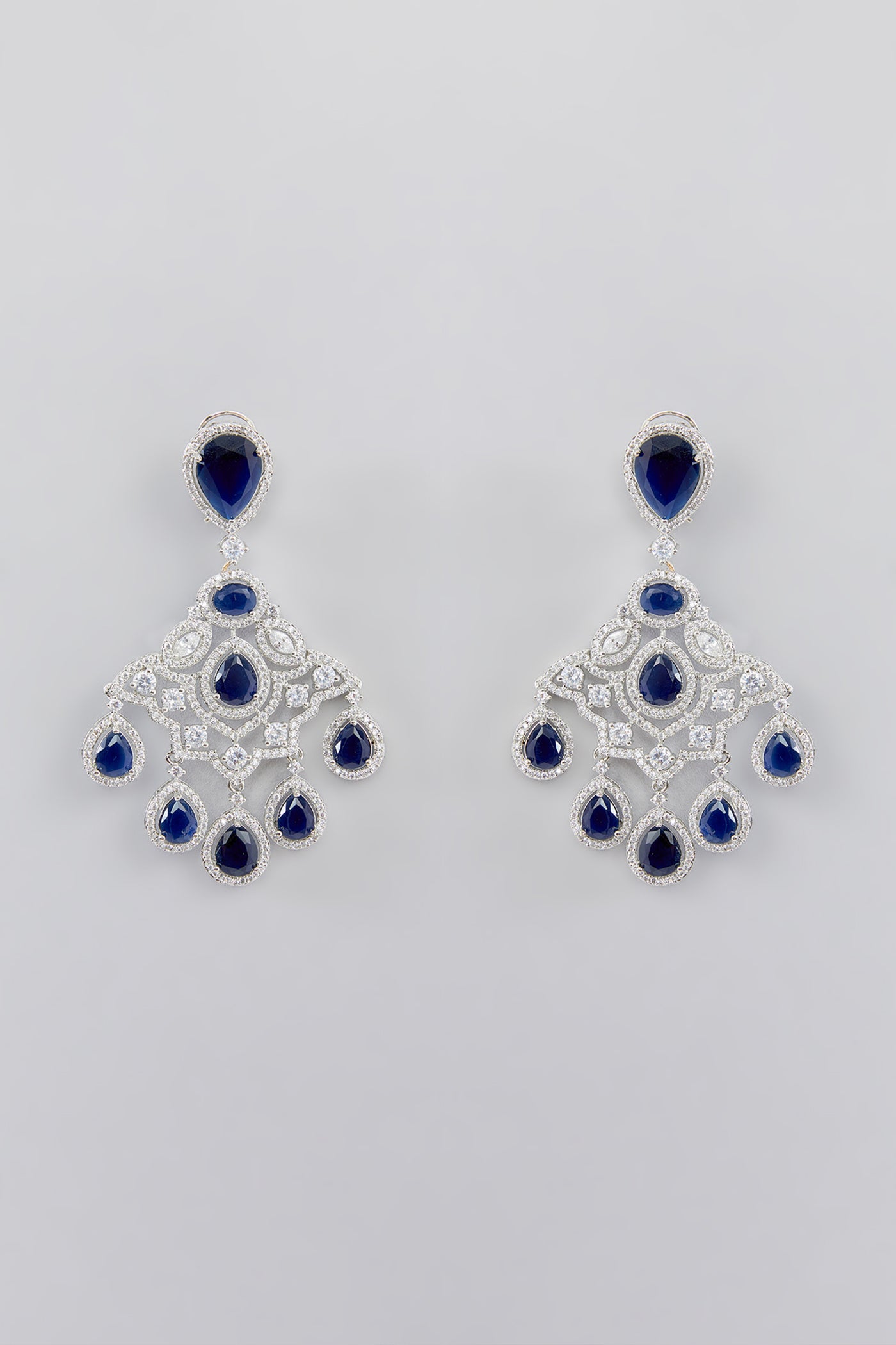 Zevar Blue Diamond Danglers indian designer wear online shopping melange singapore