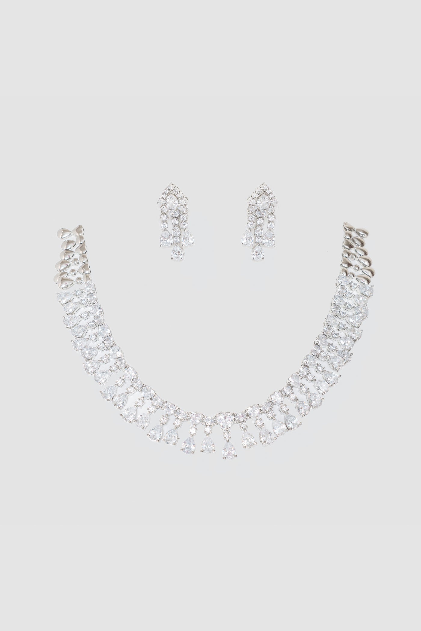 Zevar Bold And Dramatic Diamond Necklace Set indian designer wear online shopping melange singapore