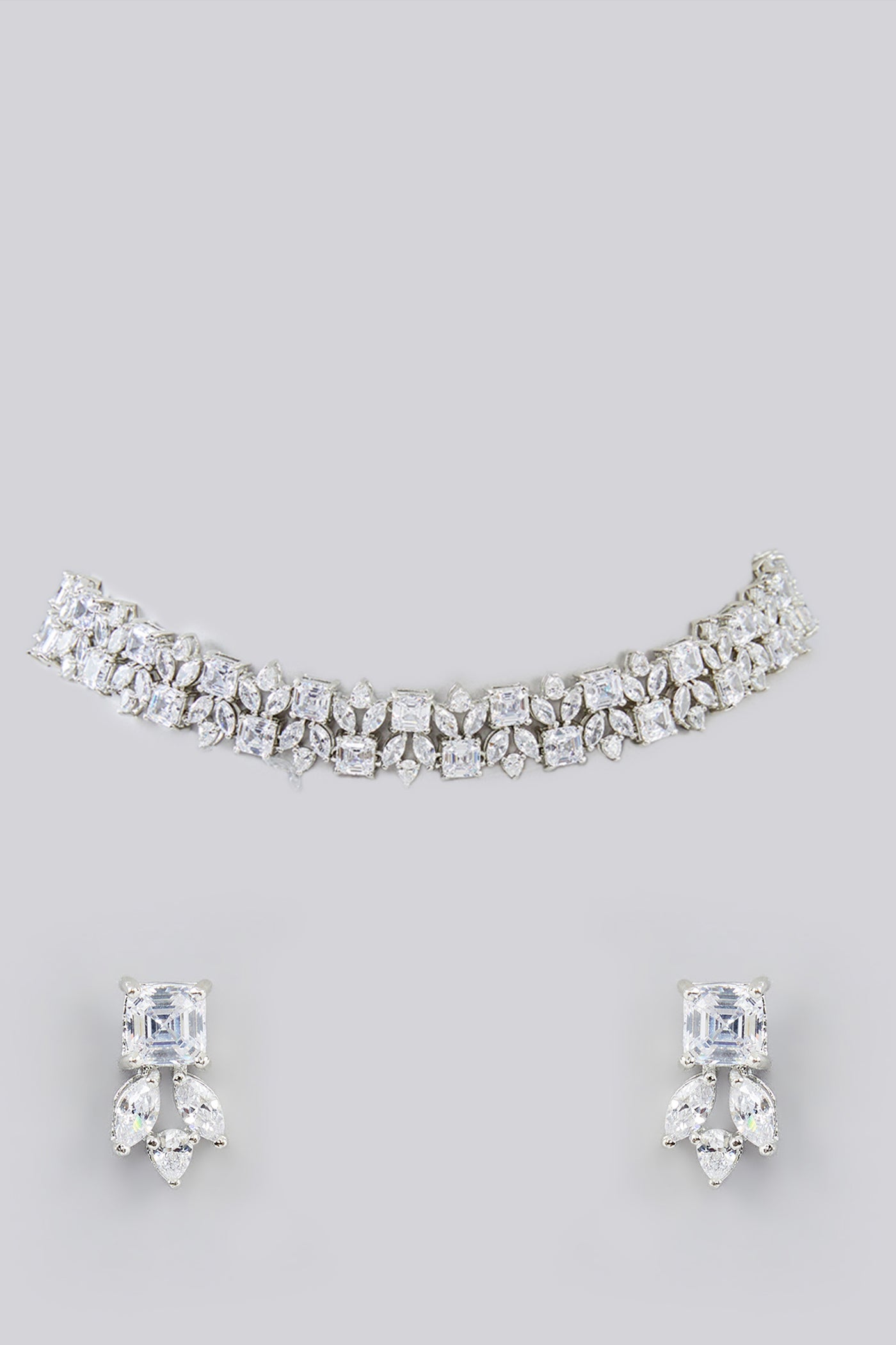 Zevar Diamond Choker Necklace Set indian designer wear online shopping melange singapore