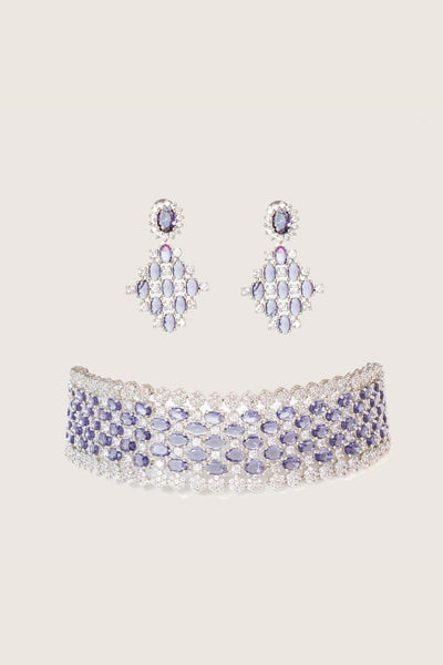 Zevar Elegant Diamond Choker Set indian designer wear online shopping melange singapore