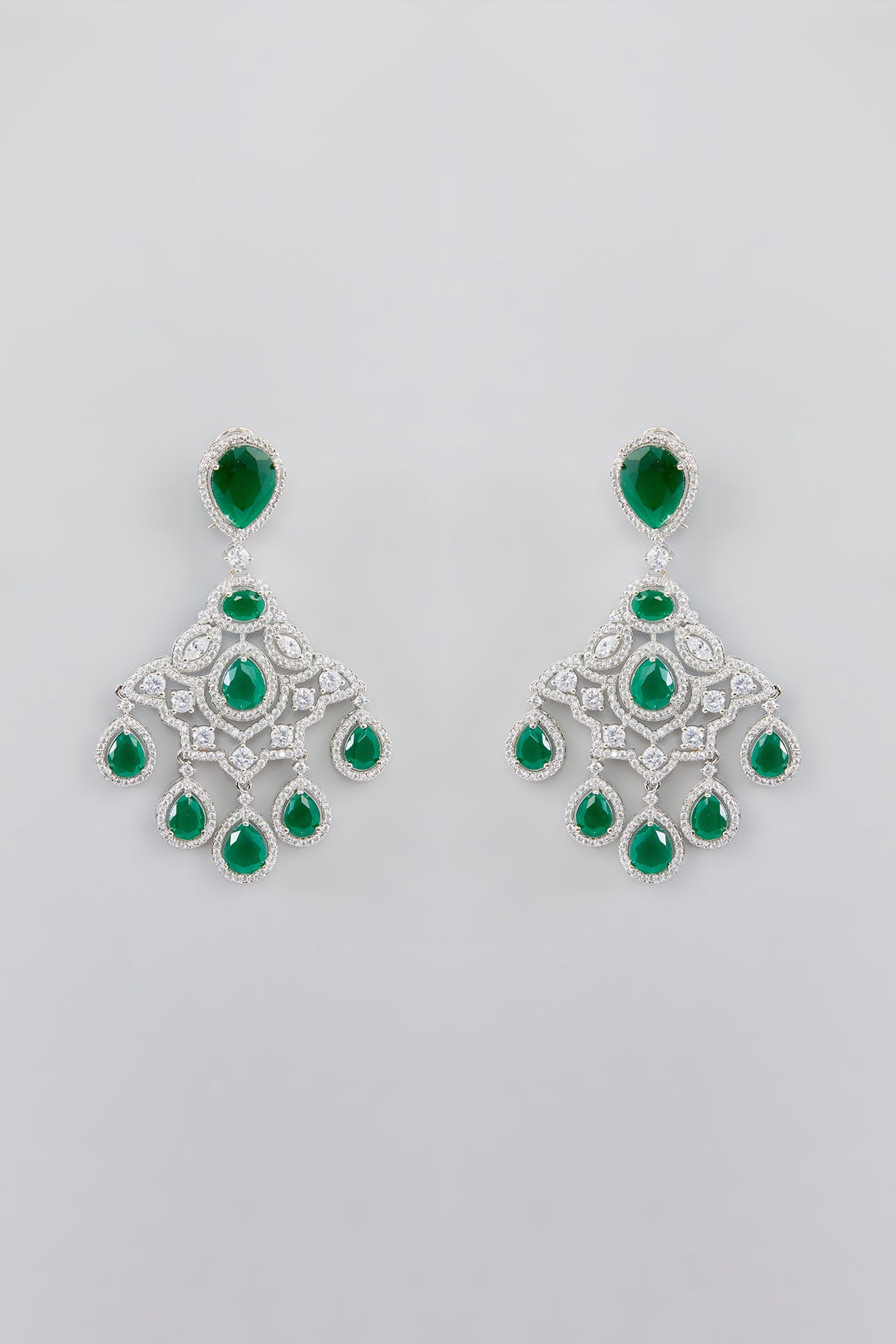 Zevar Green Diamond Danglers indian designer wear online shopping melange singapore