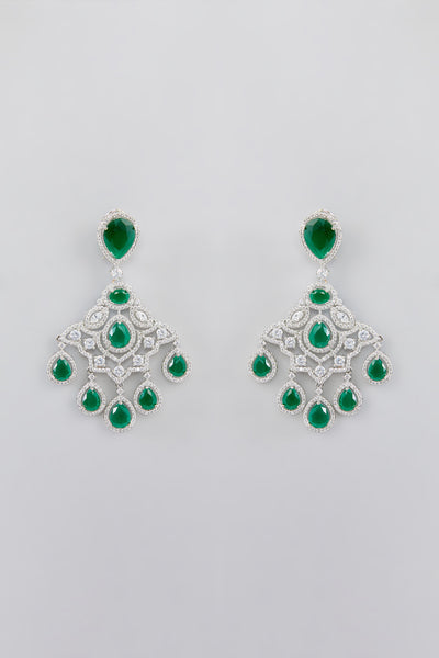 Zevar Green Diamond Danglers indian designer wear online shopping melange singapore