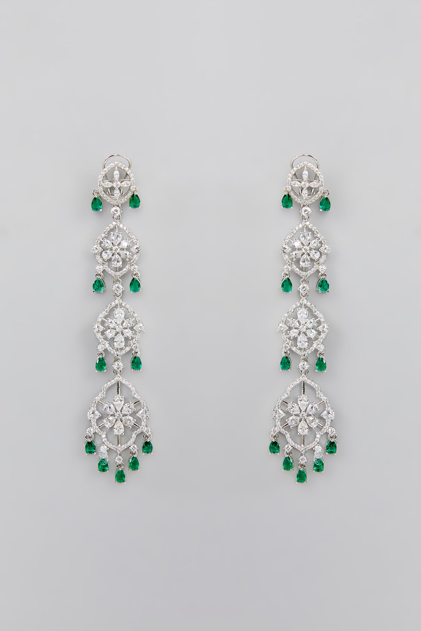 Zevar Green Diamond String Danglers indian designer wear online shopping melange singapore