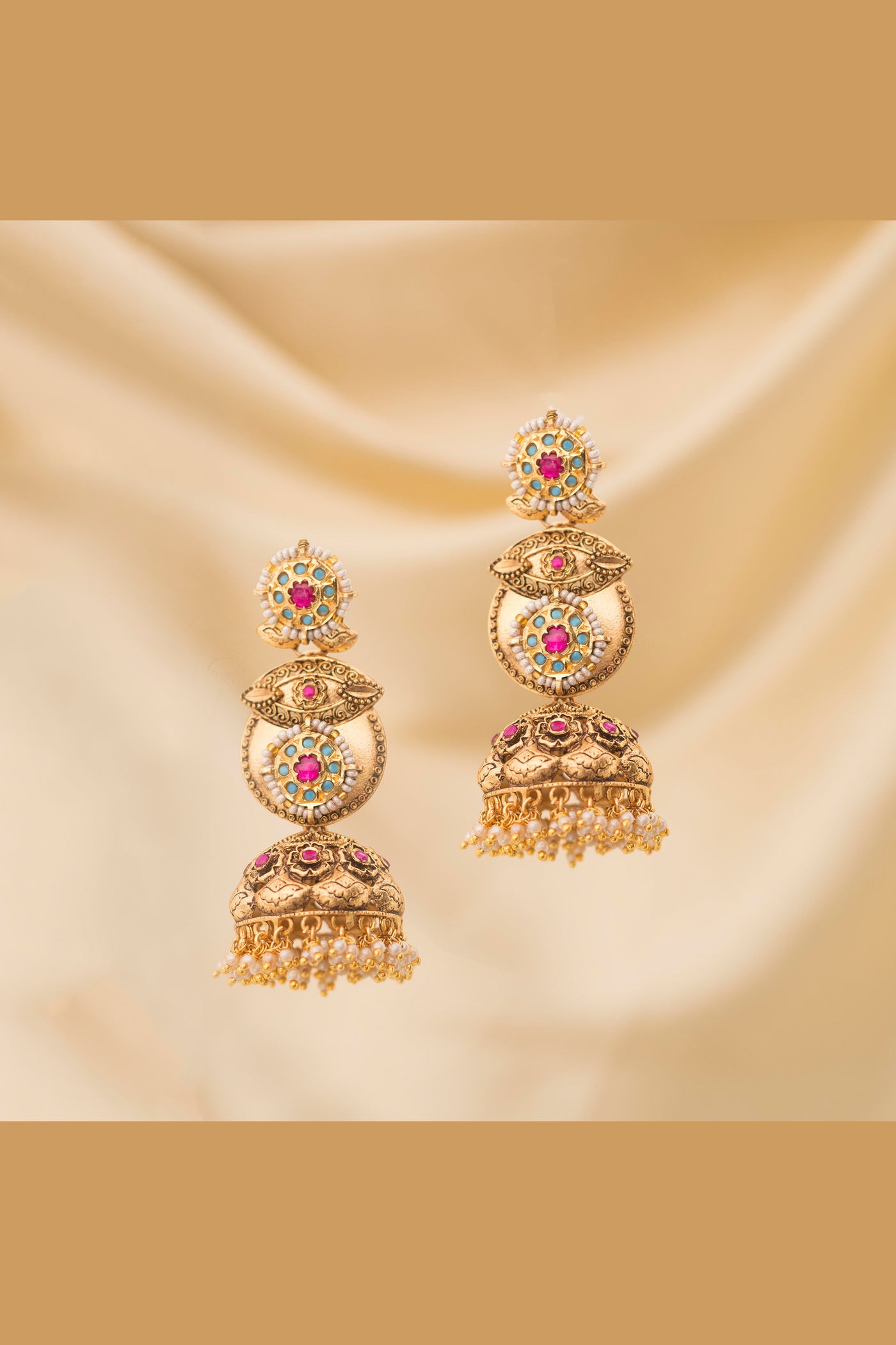 Zevar Kundan Earrings jewellery Indian designer wear online shopping melange singapore