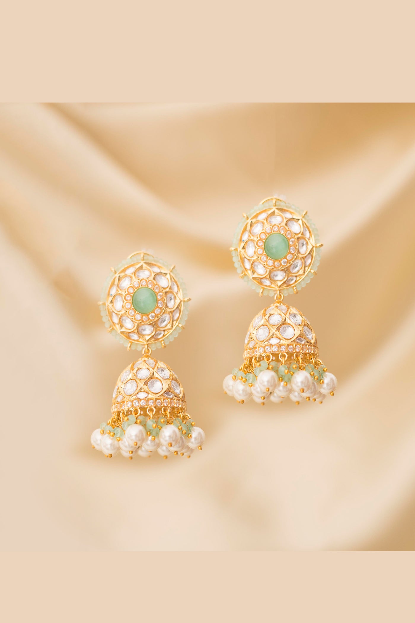 Zevar Kundan Earrings jewellery Indian designer wear online shopping melange singapore