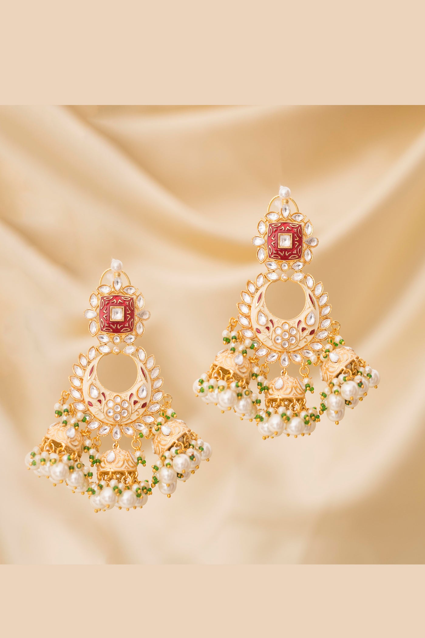 Zevar Kundan Earrings jewellery Indian designer wear online shopping melange singapore