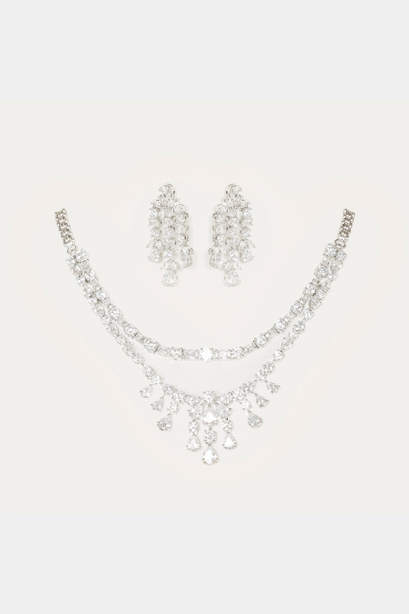 Zevar Layered Diamond Set indian designer wear online shopping melange singapore