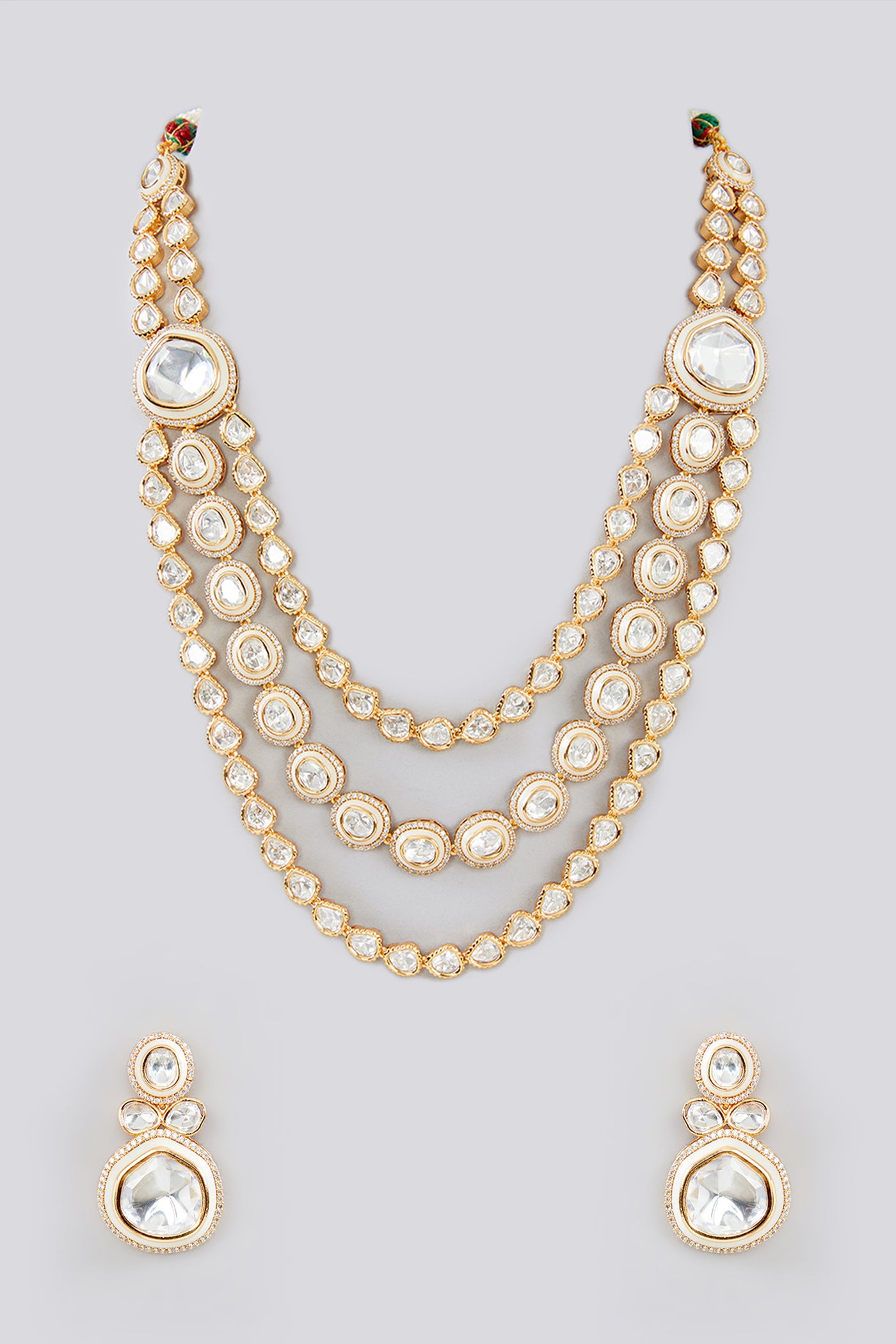 Zevar Layered Kundan Necklace Set indian designer wear online shopping melange singapore