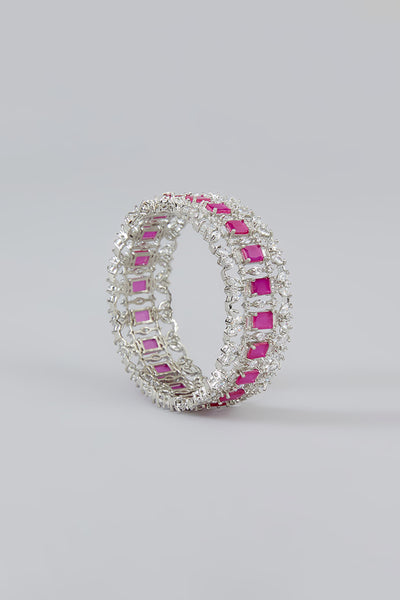 Zevar Pink Diamond Bangles indian designer wear online shopping melange singapore