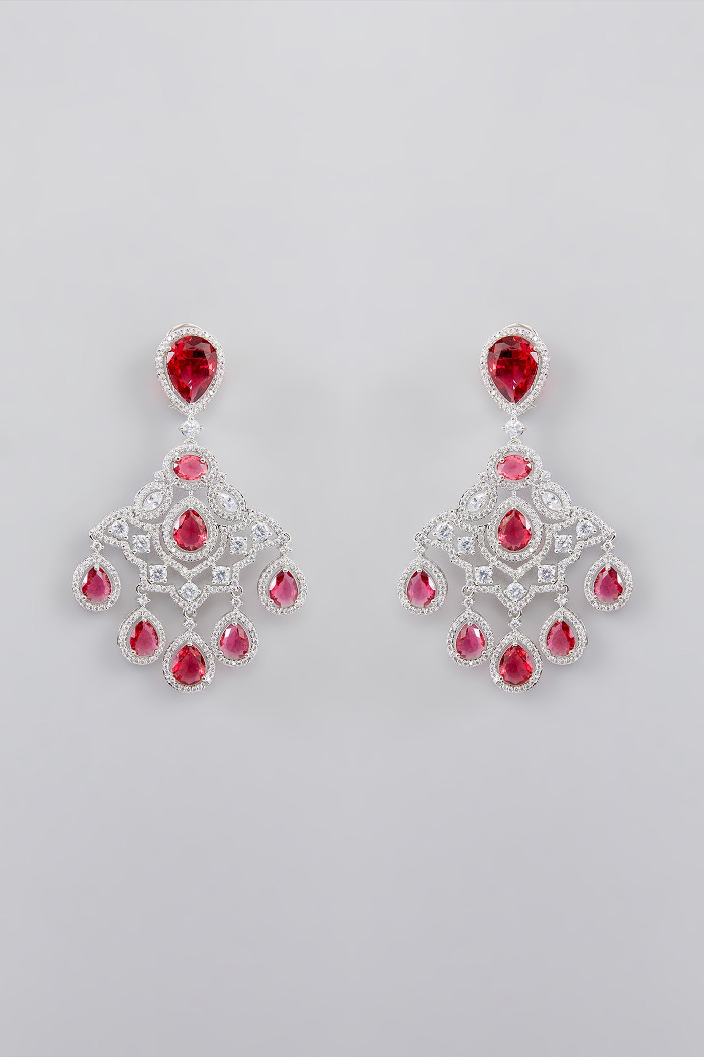 Zevar Pink Diamond Danglers indian designer wear online shopping melange singapore