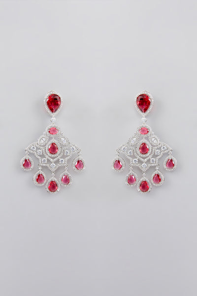 Zevar Pink Diamond Danglers indian designer wear online shopping melange singapore