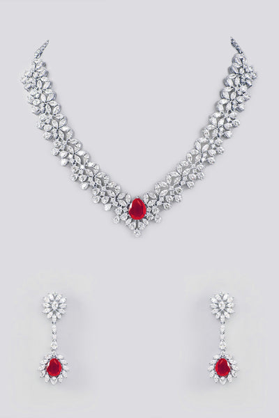 Zevar Pink Diamond Necklace indian designer wear online shopping melange singapore