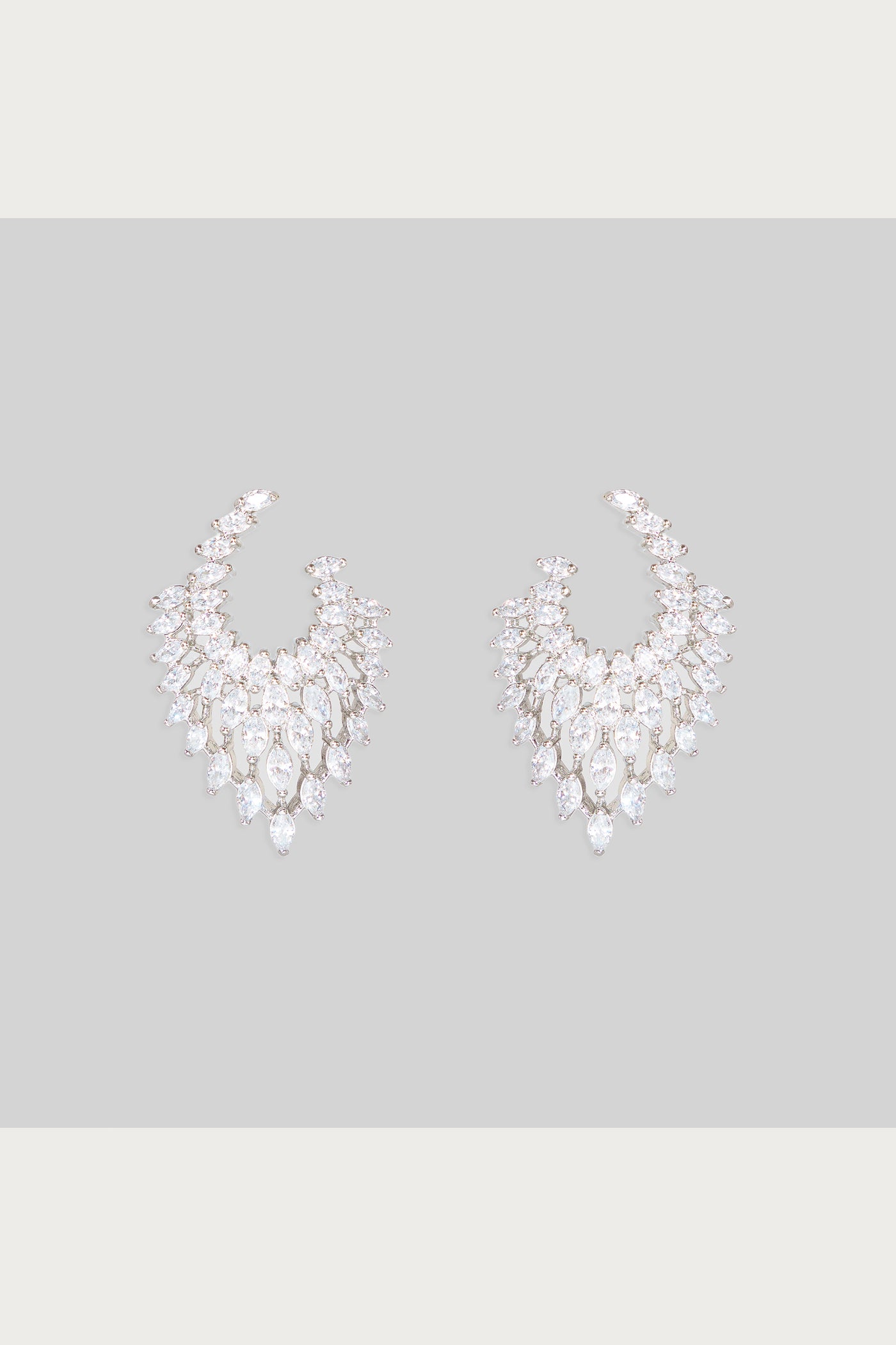 Zevar White Classic And Elegant Pair Of Diamond Earrings indian designer wear online shopping melange singapore