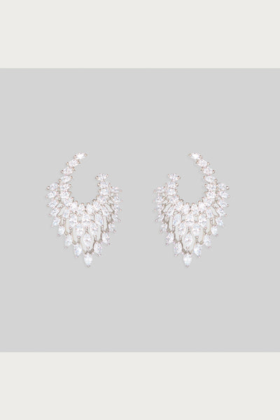 Zevar White Classic And Elegant Pair Of Diamond Earrings indian designer wear online shopping melange singapore