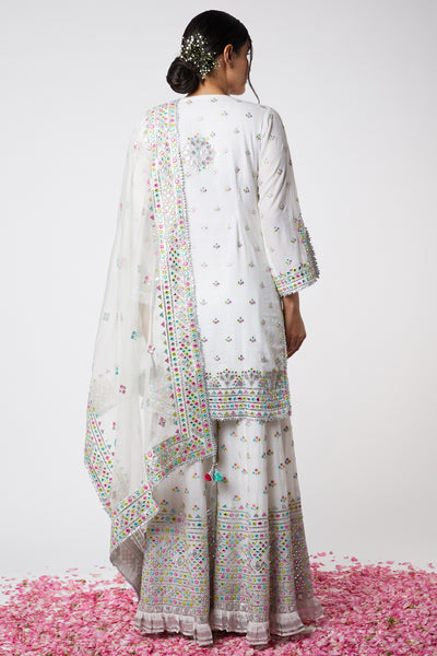 Gopi vaid Noor Sharara Set ivory festive indian designer wear online shopping melange singapore