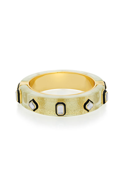 Isharya Bougie Mirror Resin Hinge Bangle In 18Kt Gold Plated fashion jewellery online shopping melange singapore indian designer wear