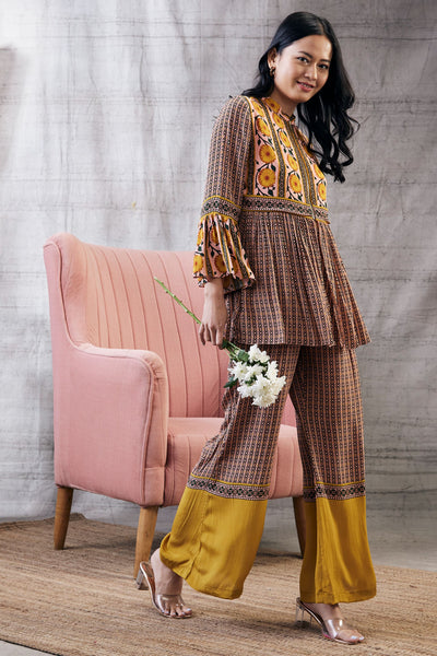 Sougat Paul Taahira Printed Kurta Set Indian designer wear online shopping melange singapore