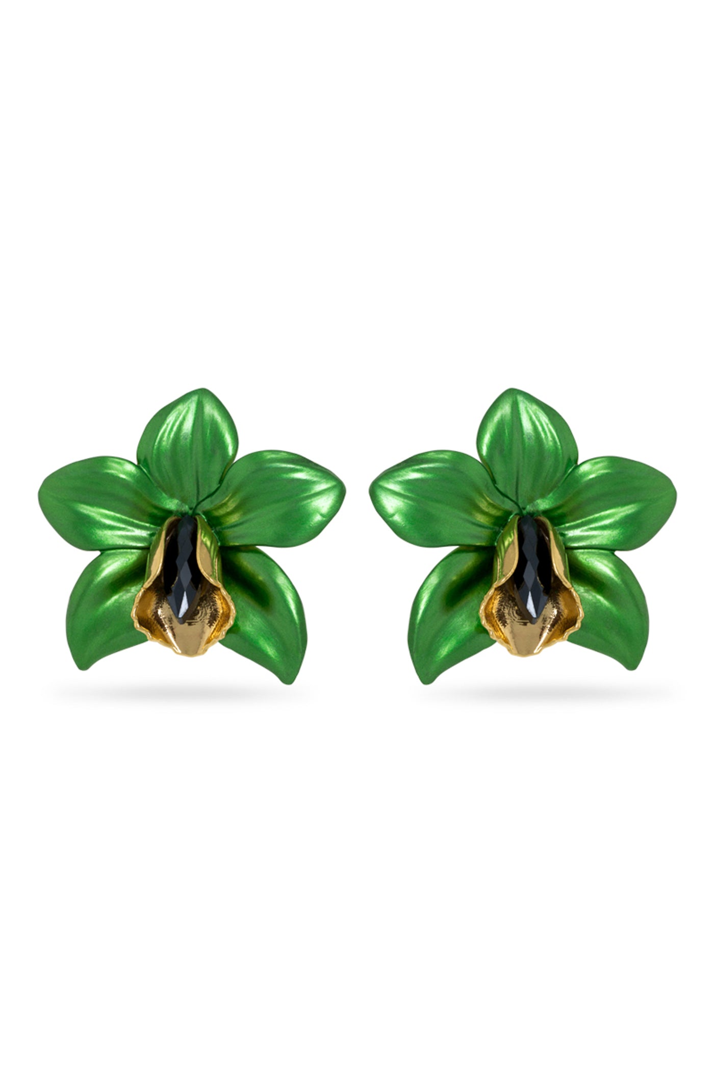 Valliyan metallic orchid earring fashion jewellery online shopping melange singapore indian designer wear