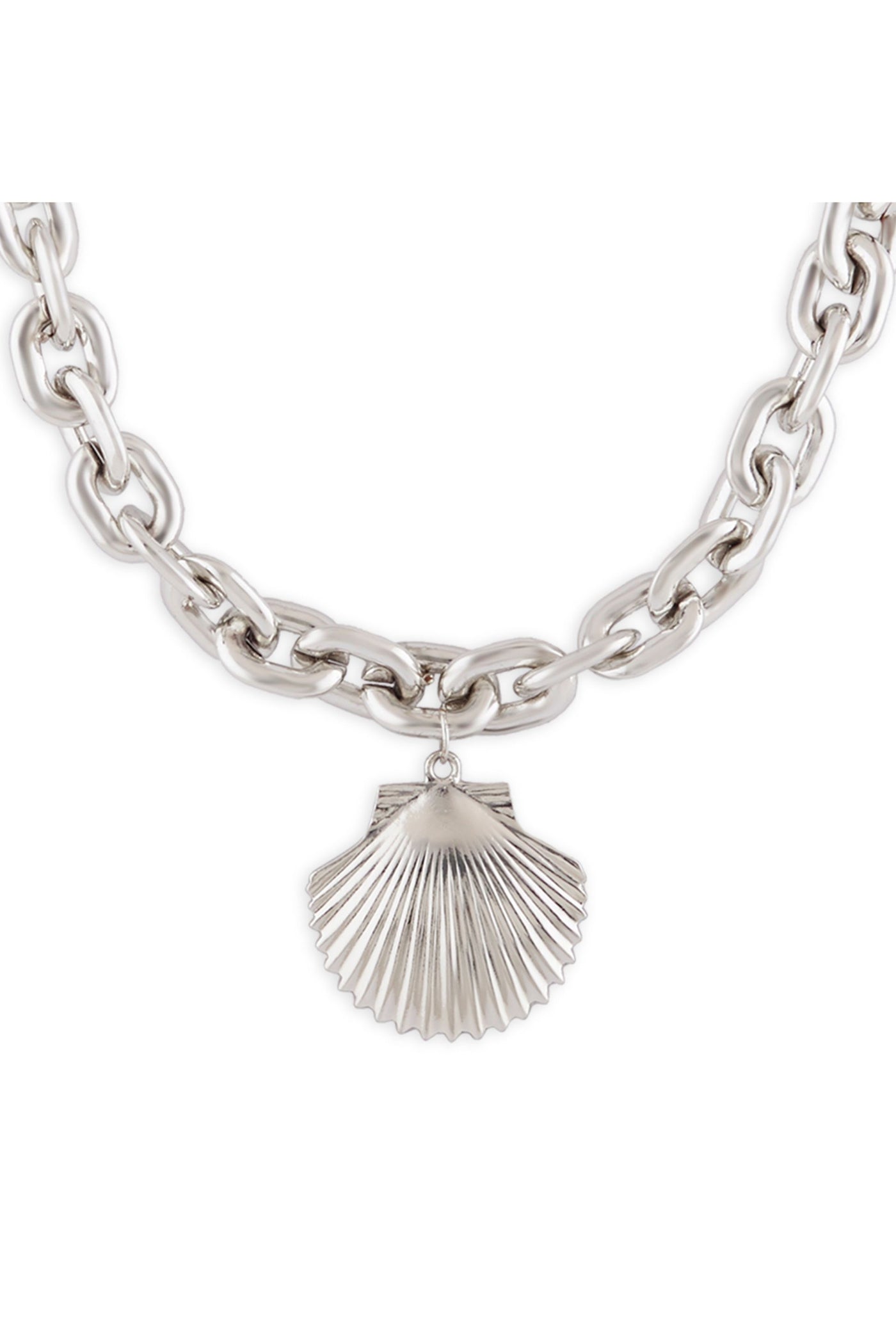 Valliyan SILVER SHELL PENDANT NECKLACE fashion jewellery online shopping melange singapore indian designer wear